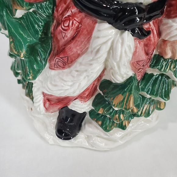 Vintage Large Water Pitcher 9" Fitz & Floyd Santa OLD FASHIONED XMAS 1990 - Picture 14 of 15